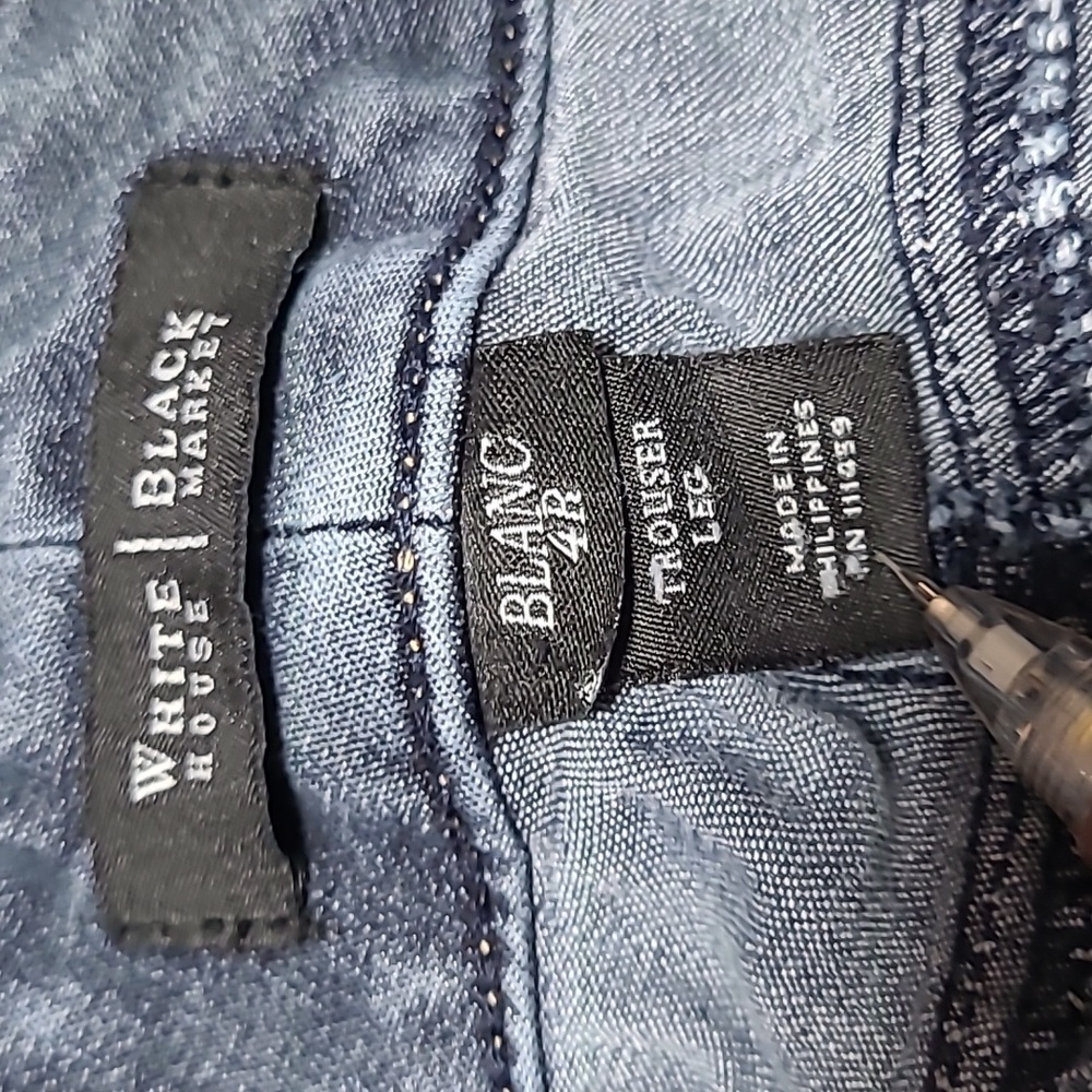 White House/ Black Market Blanc Low/mid-rise Trouser Leg Jeans Size 4R - Picture 4 of 12